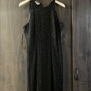 JMD New York vintage black sequined and beaded dress size large